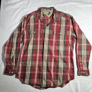 Vtg Tommy Hilfiger Mens Multicolor Plaid Long-Sleeve Cotton Button Down Shirt XL